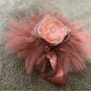 Tulle  skirt with Flower Headband